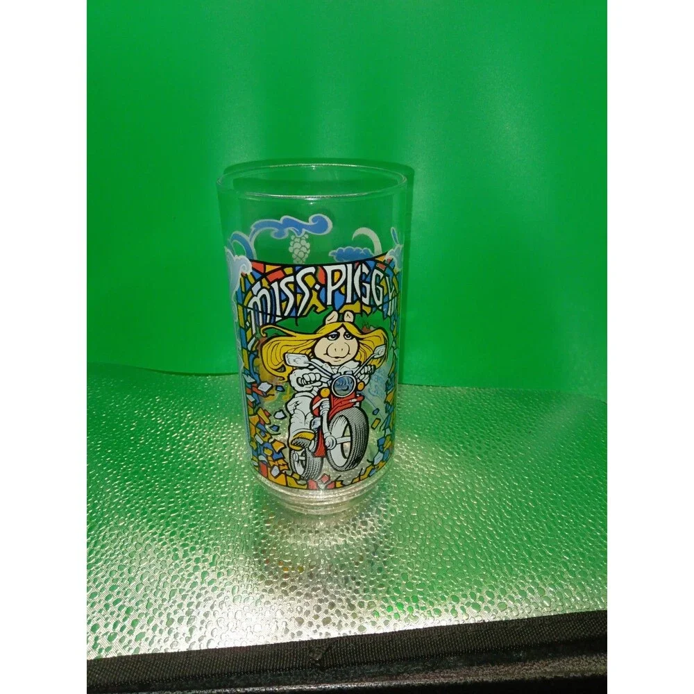 VTG - 1981 Muppets “Miss Piggy” On Motorcycle Drinking Glass McDonald’s
